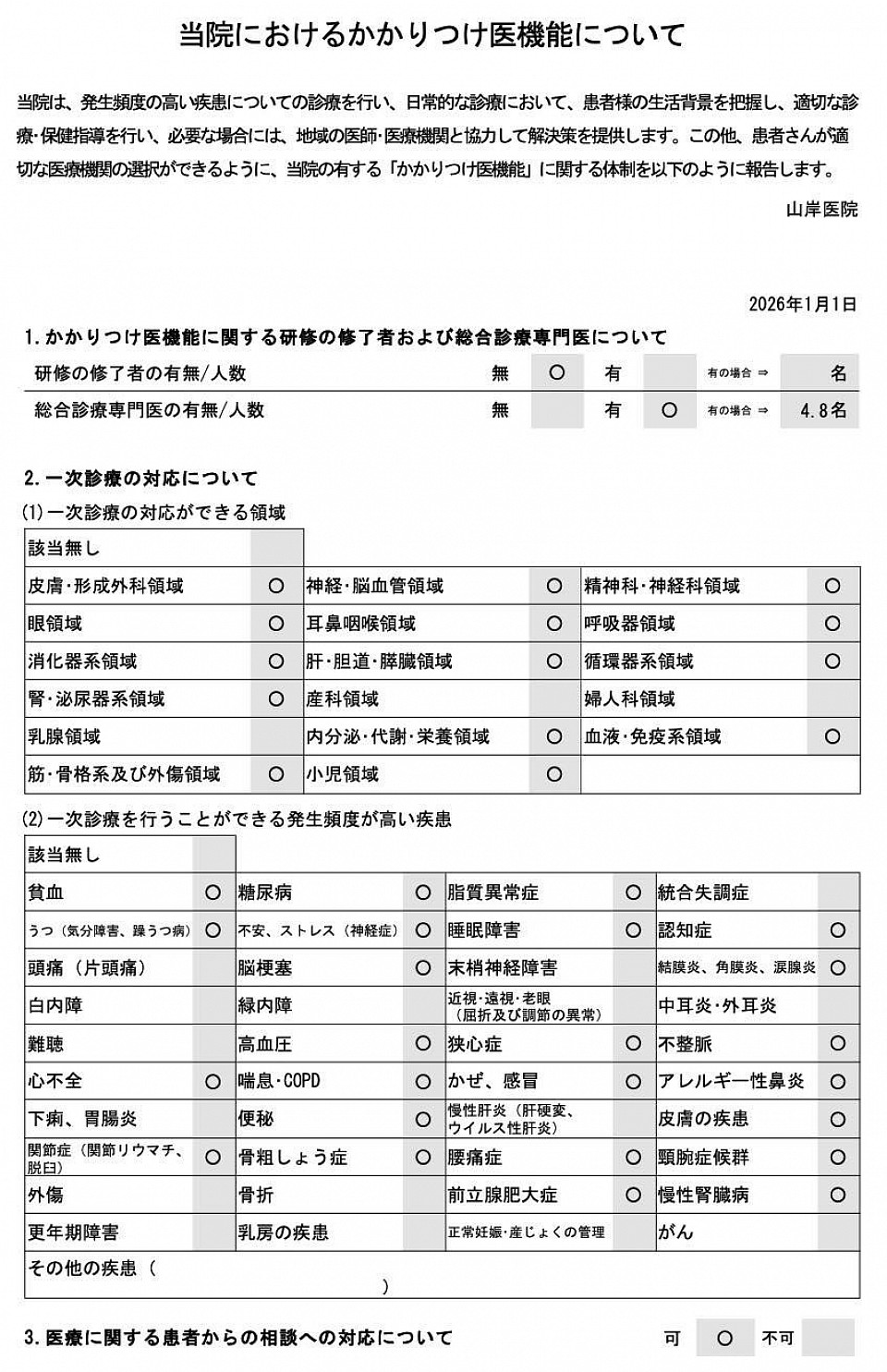 山岸医院：かかりつけ医機能について：院内表示用